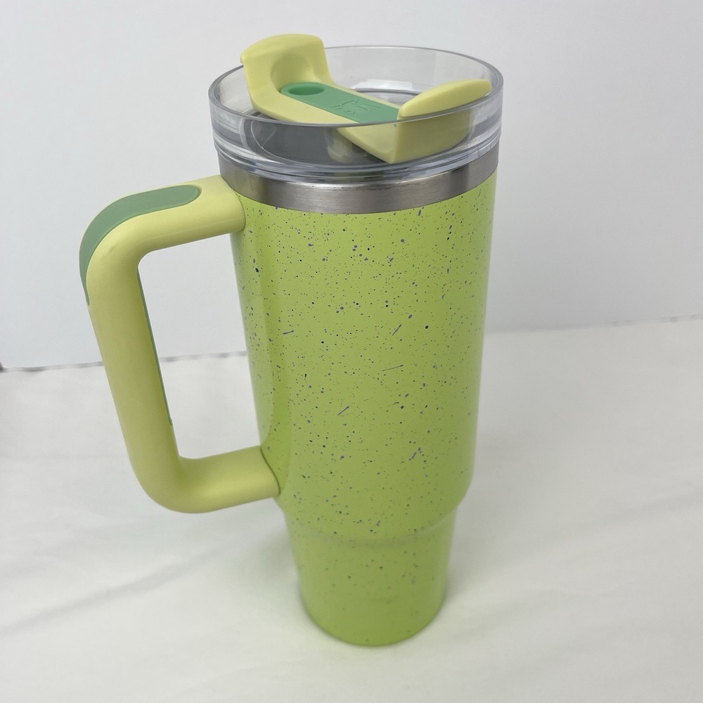 Stanley Flowstate Quencher H2.0 Tumbler Cup 30 oz Green Citron Speckle‎ W/ Lid - Picture 4 of 9